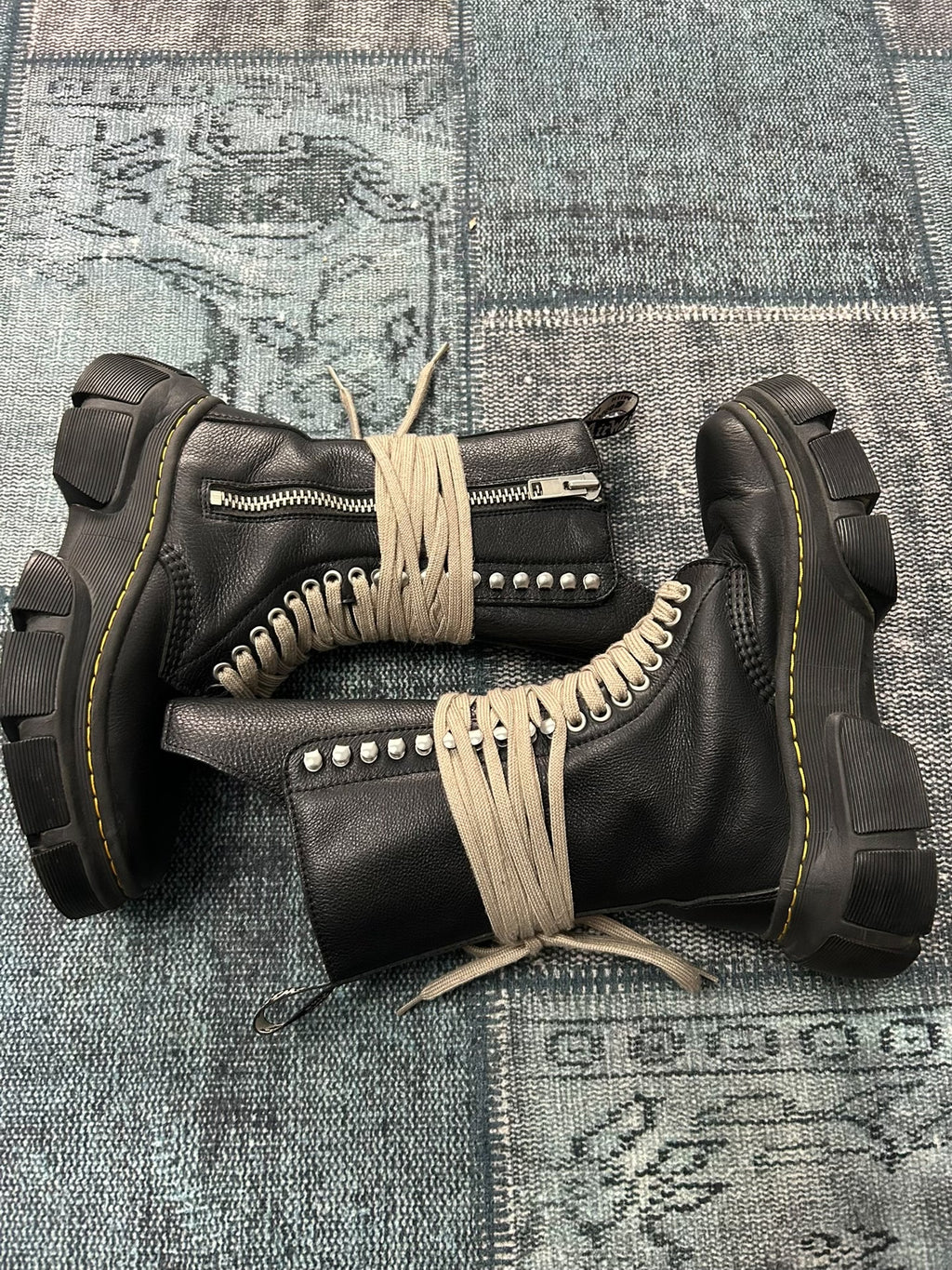 rick owens x Dr. Martens collaboration high-top Boots