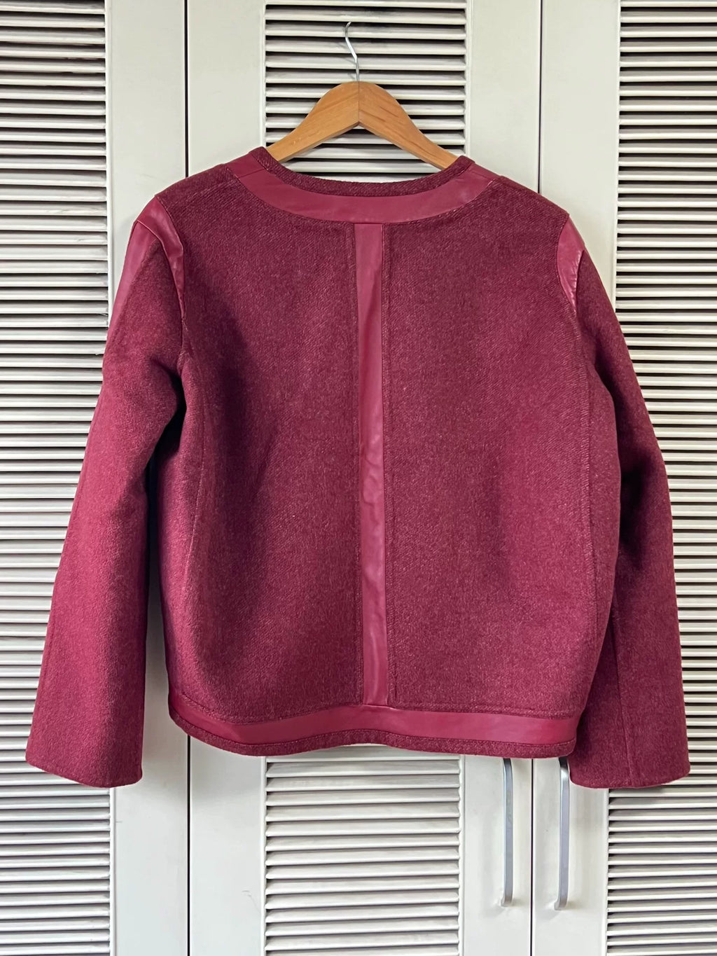 Hermès Cashmere Pieced Leather Red Jacket