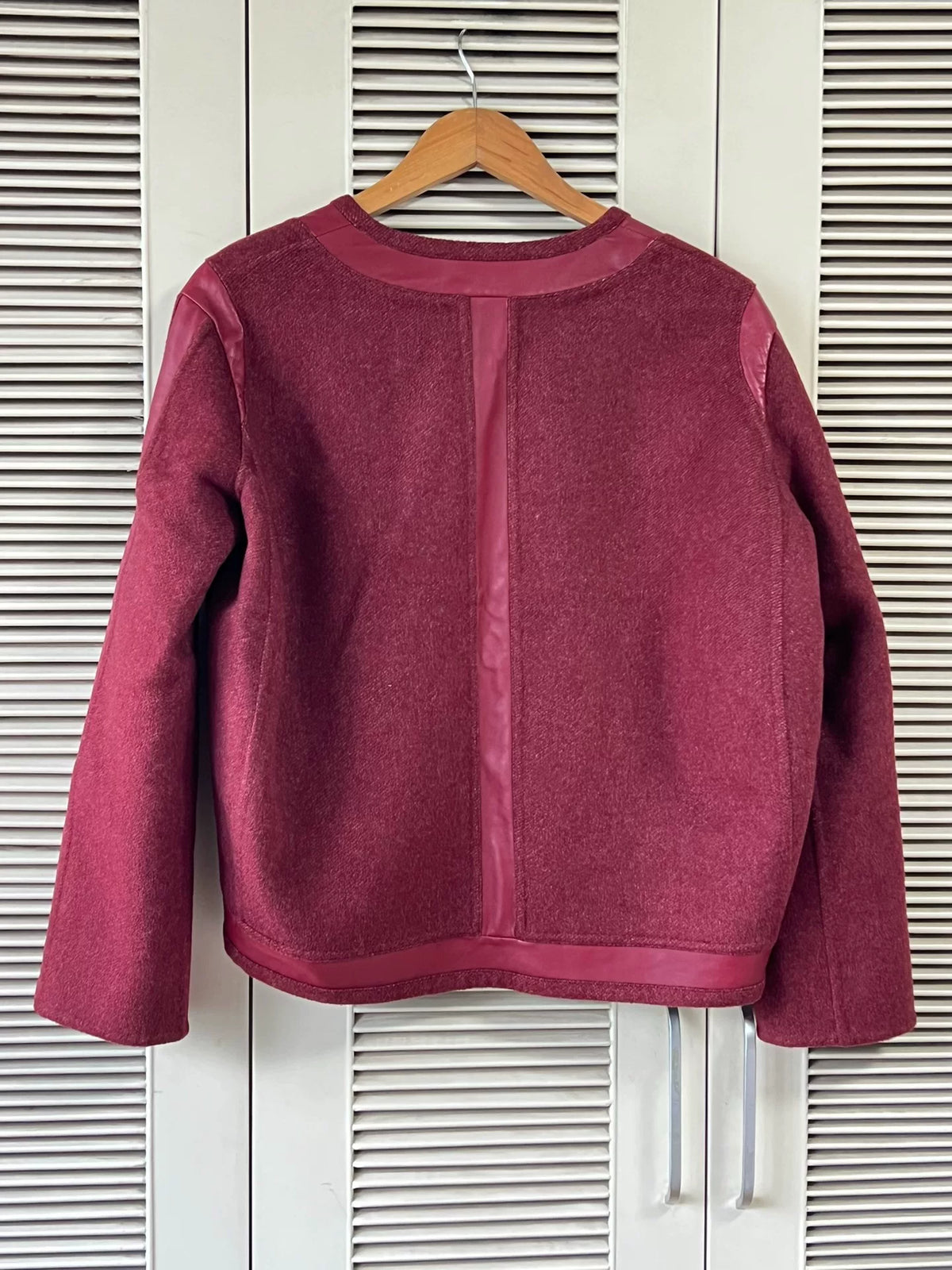 Hermès Cashmere Pieced Leather Red Jacket