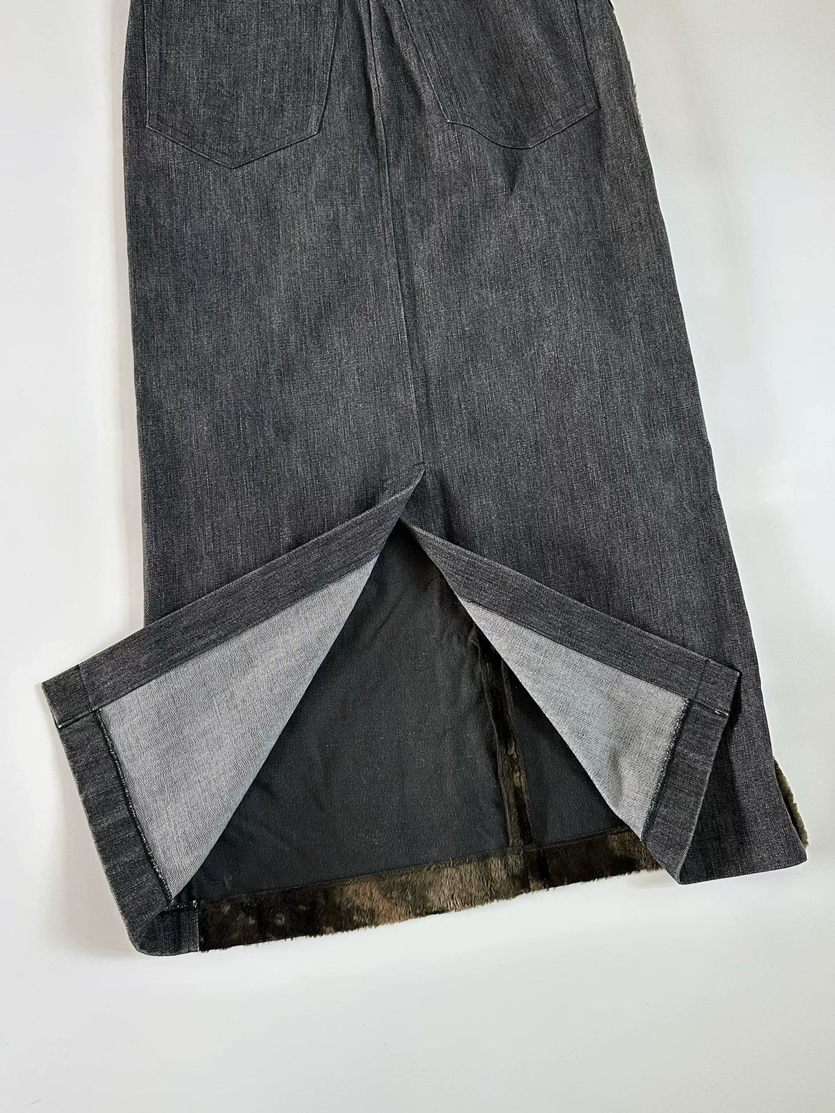 Comme Des Garcons Rei Kawakubo 2000 Tricot line fur skirt