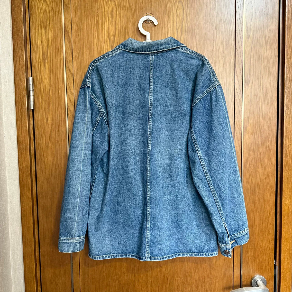Celine Horn Button Denim Pullover Sweater