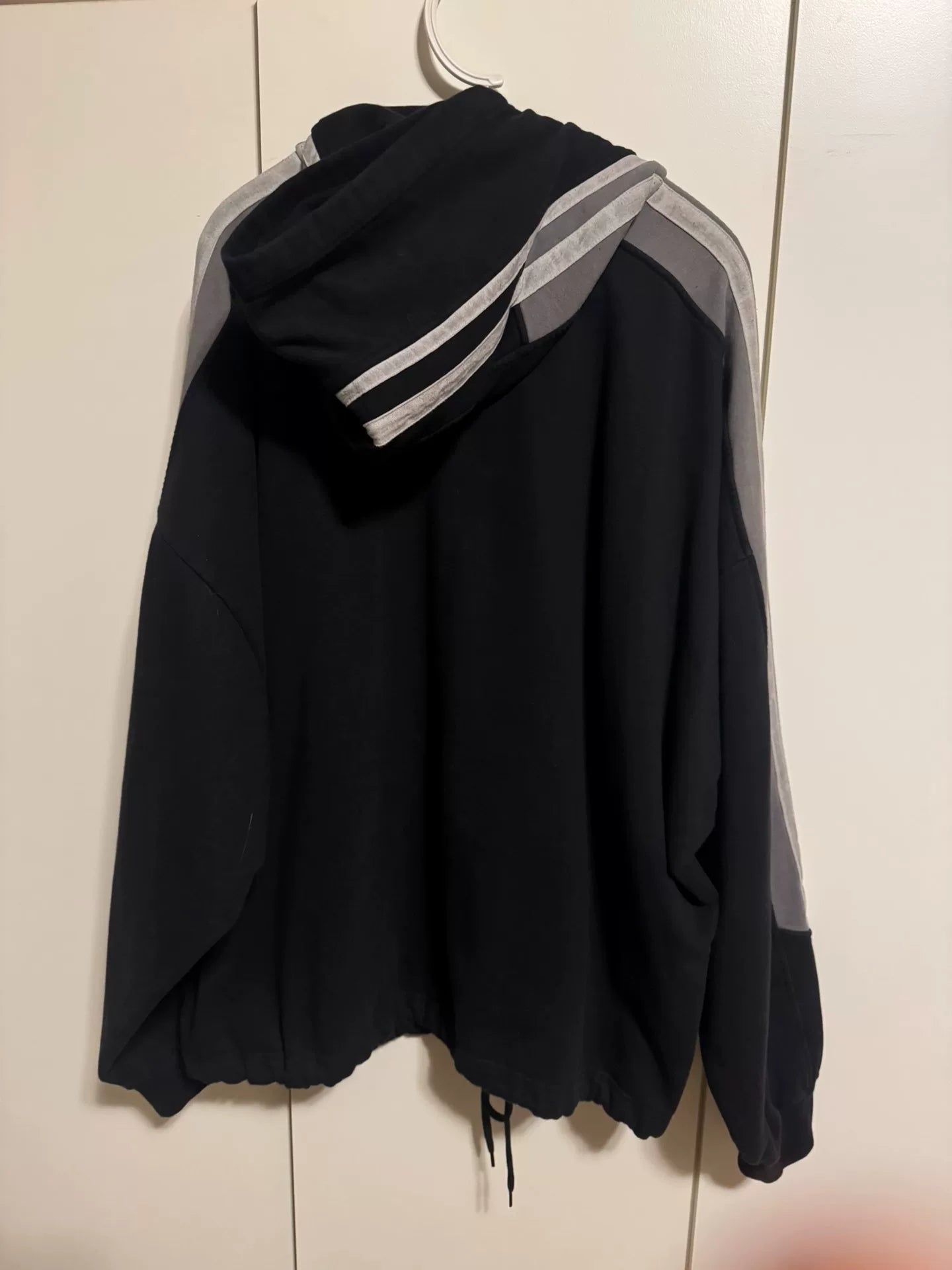 Balenciaga Distressed Double Stripe Hoodie