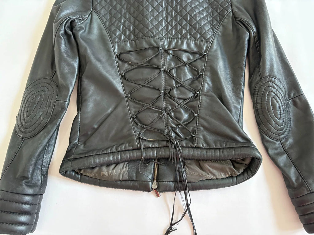 Jean Paul Gaultier Vintage Quilted Circle Leather Jacket