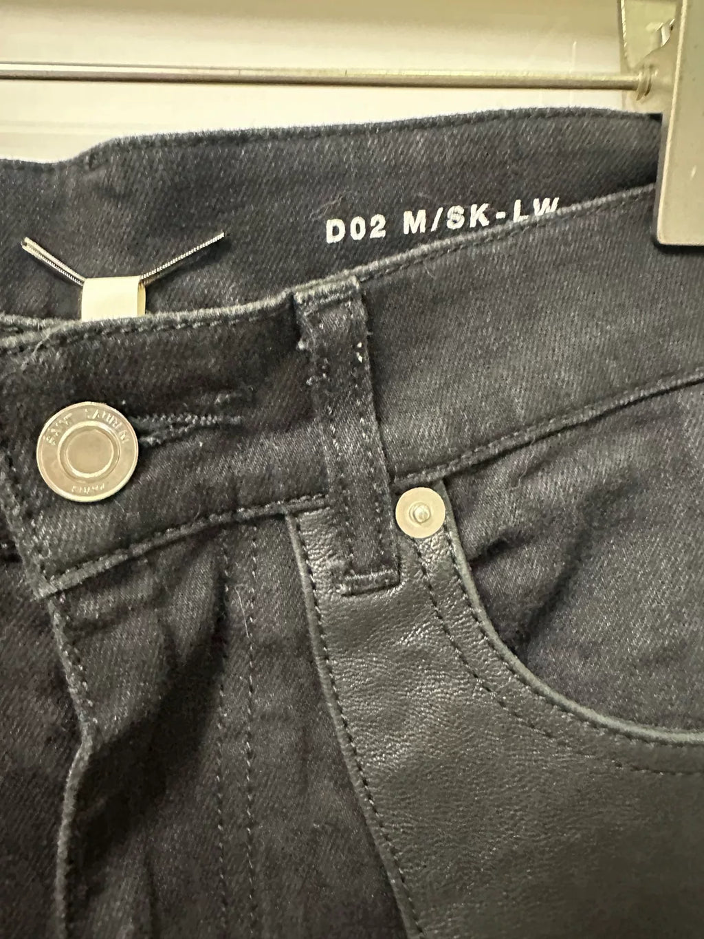 Saint Laurent Black Five-Zip Patchwork Denim Jeans by Hedi Slimane