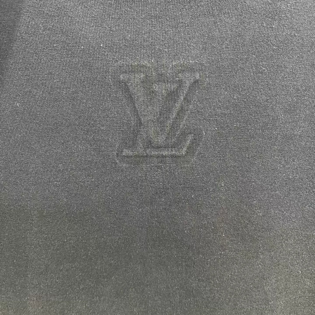 Louis Vuitton Black Embossed Cotton Short Sleeve T-Shirt
