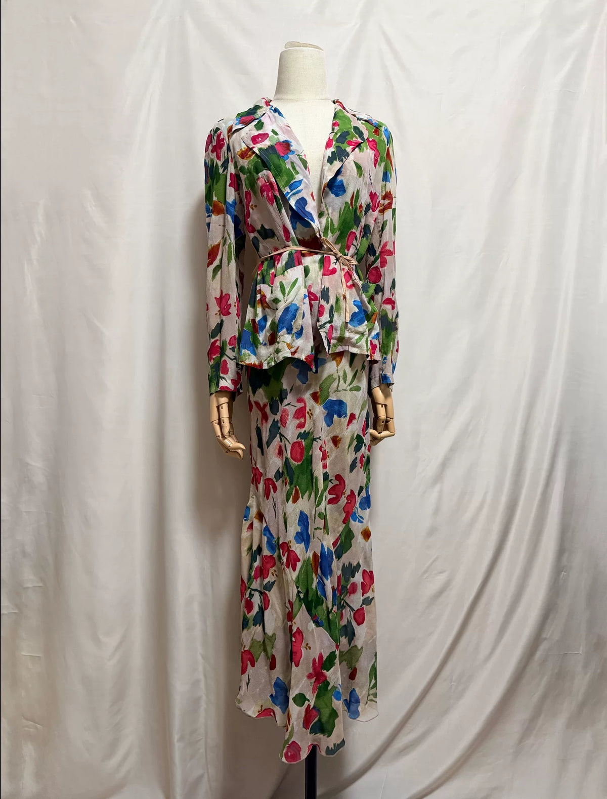 Dries Van Noten 2001 Spring/Summer graffiti print top and skirt set