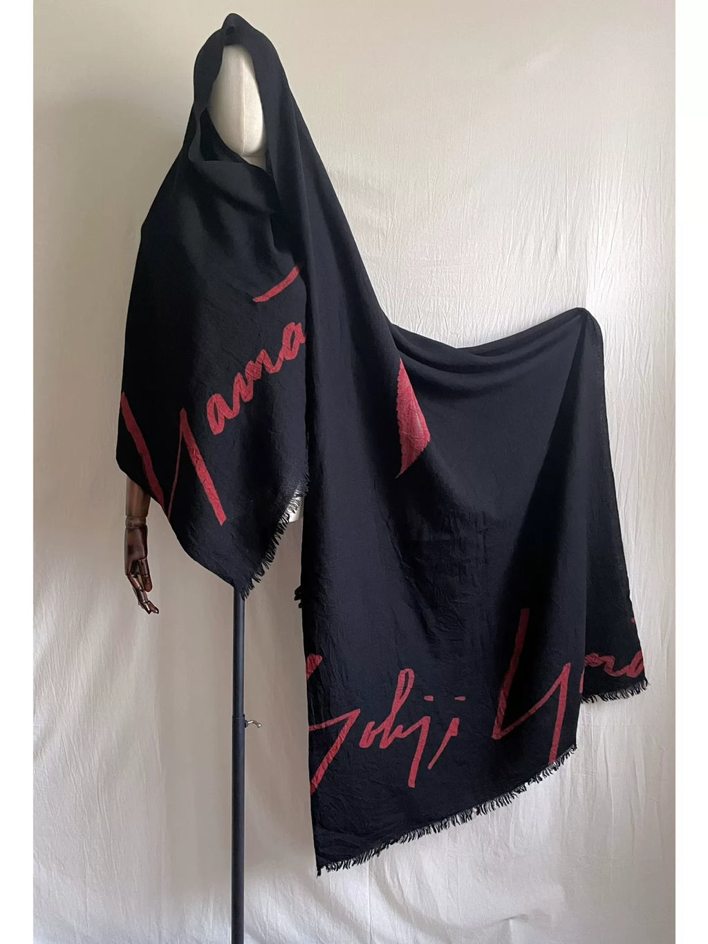 Yohji Yamamoto Red Leaf Signature Scarf