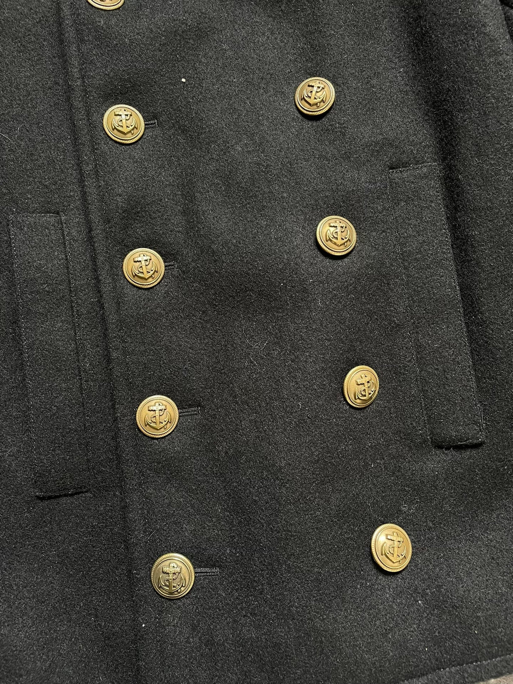 Saint Laurent Black Wool Double-Breasted Anchor Button Jacket