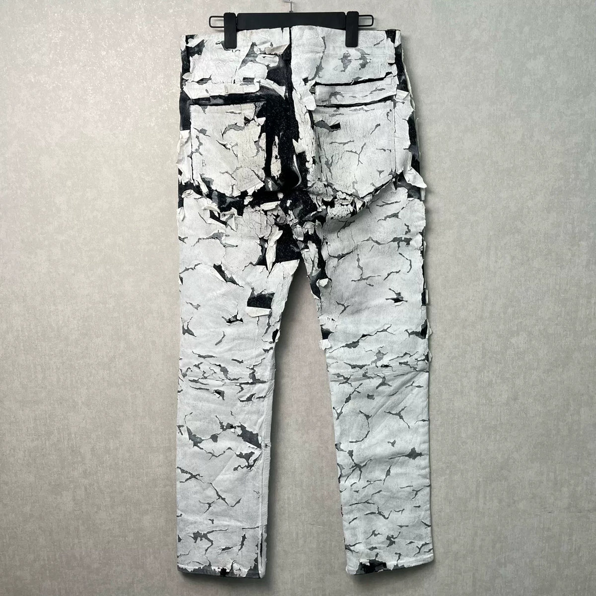 Givenchy Crack Painted Zip-Up Denim Jeans