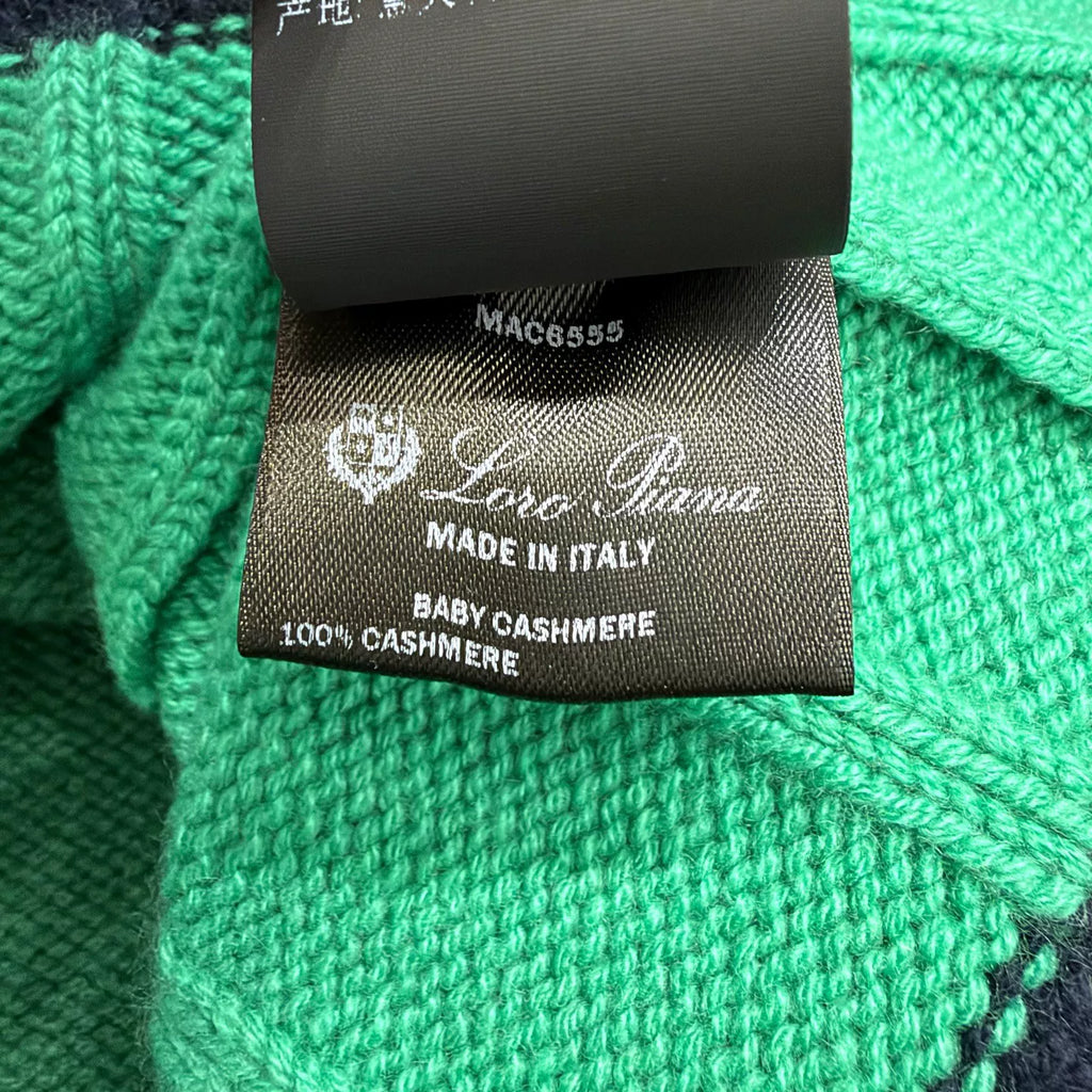 Loro Piana BABYCASHMERE Three-Color Patchwork Cashmere Knit Sweater