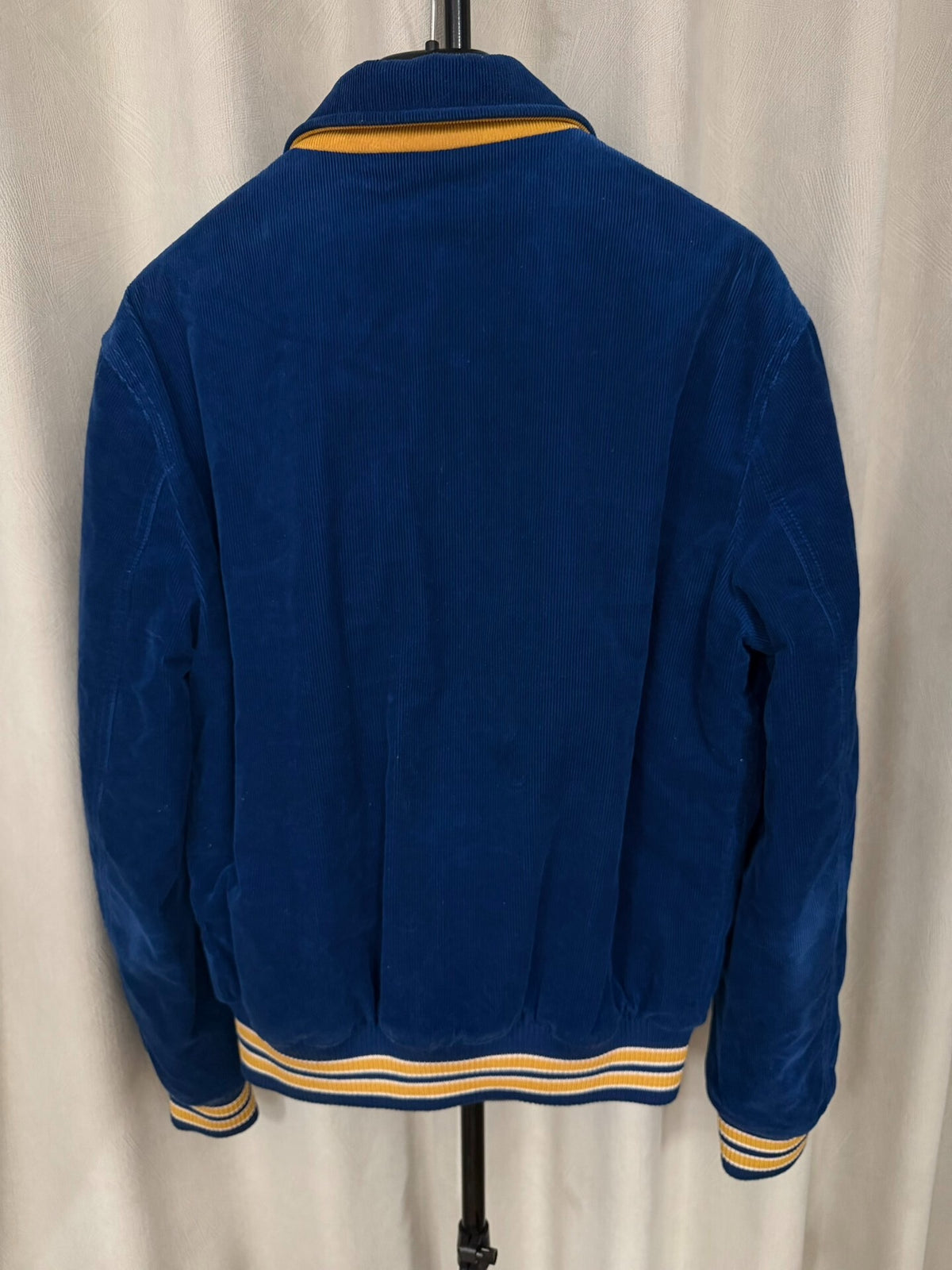 Saint Laurent FW17 Embroidered Letter Corduroy Baseball Jacket