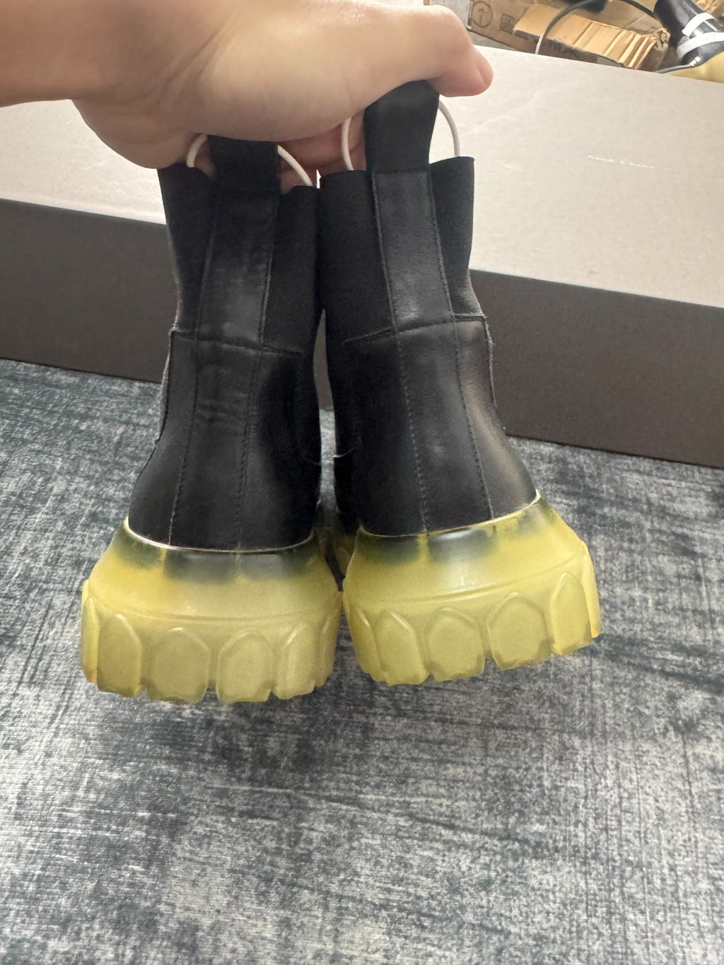 Rick Owens Chelsea Transparent Sole Boots