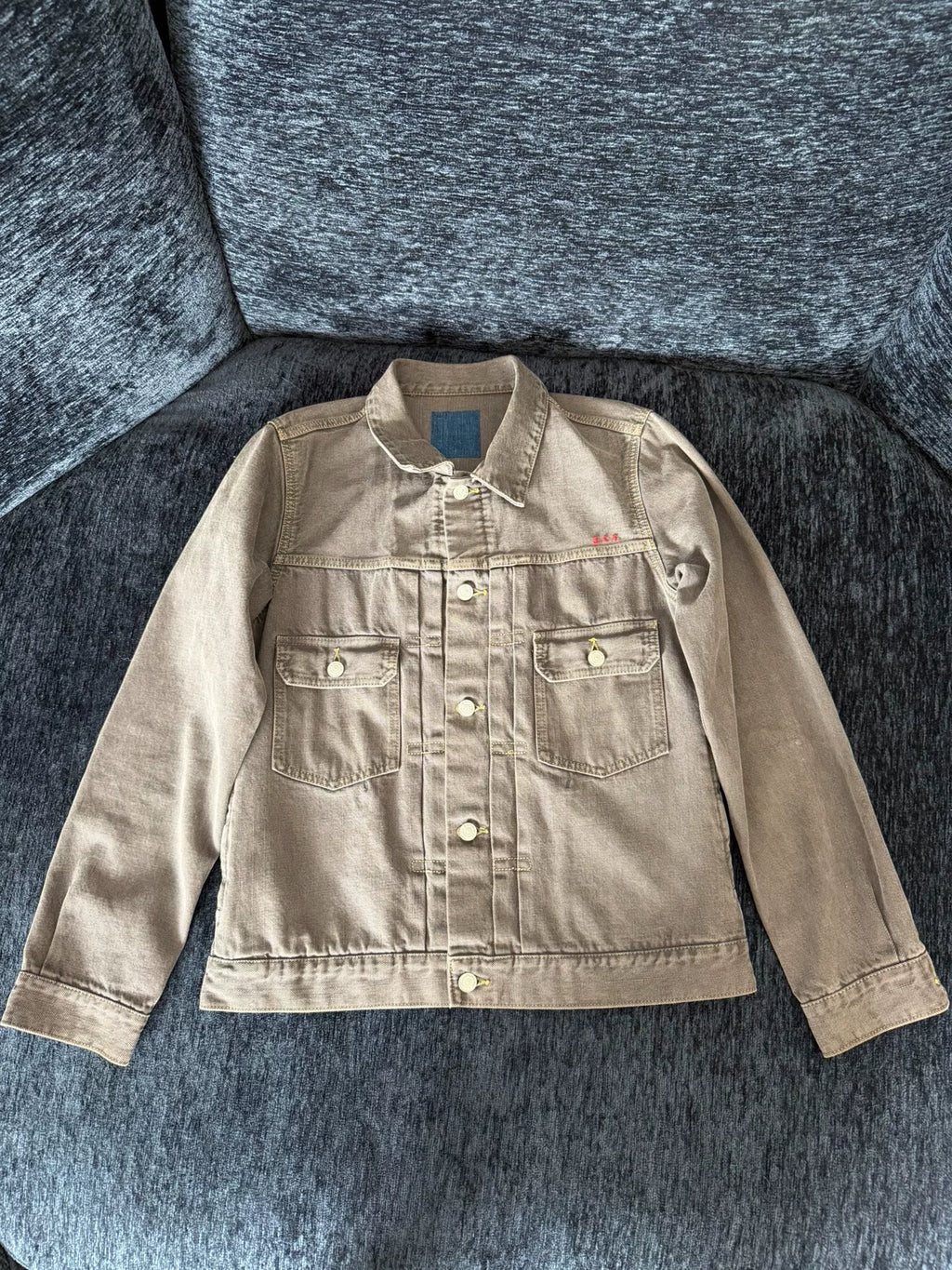 visvim AW18 FIL ICT 101 Jacket Damaged Black Flag Denim Washed Jacket