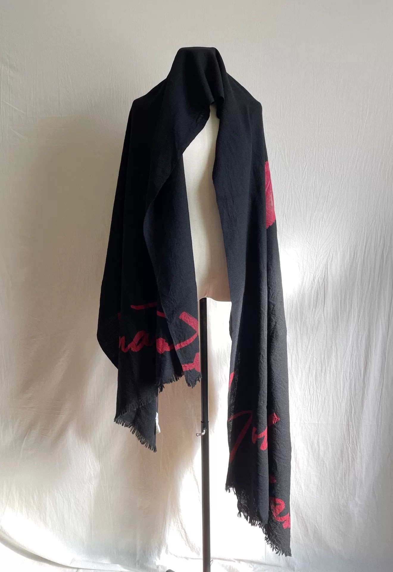 Yohji Yamamoto Red Leaf Signature Scarf