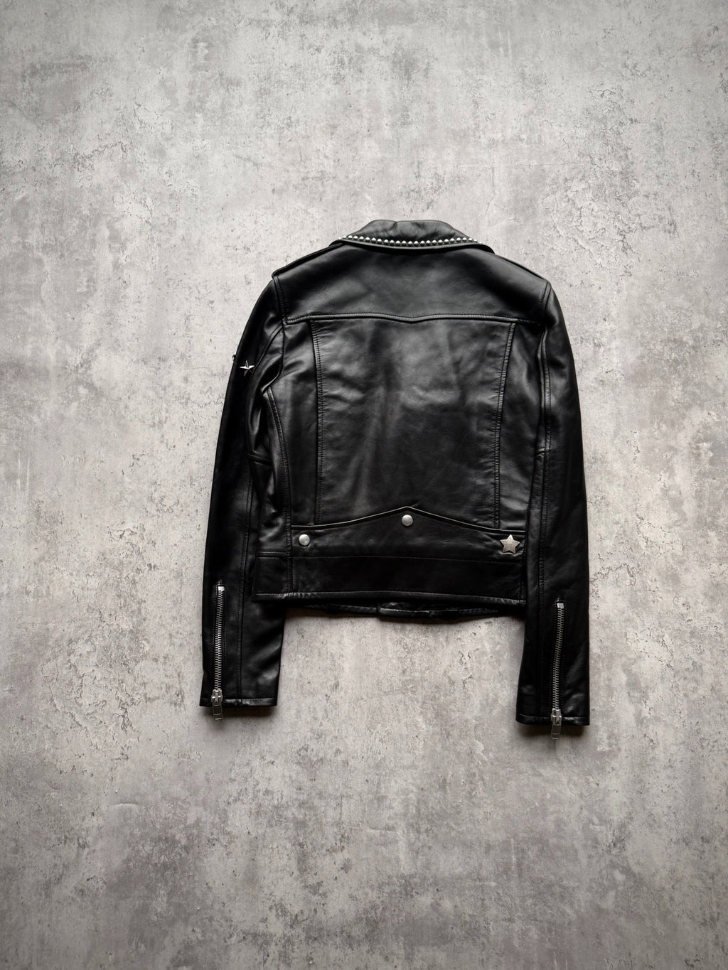 Saint Laurent 17FW Star-Studded Lambskin Biker Jacket by Anthony Vaccarello