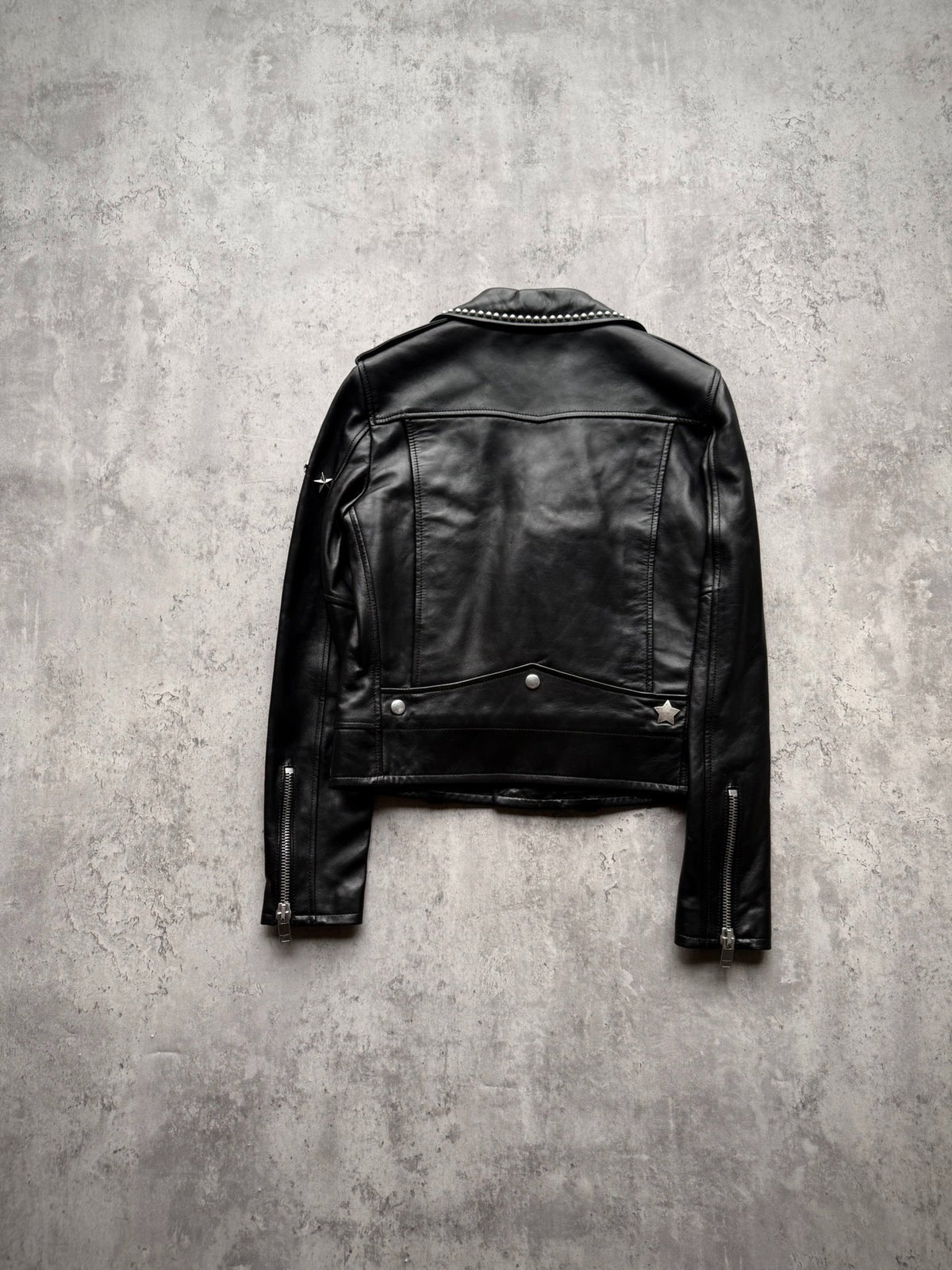 Saint Laurent 17FW Star-Studded Lambskin Biker Jacket by Anthony Vaccarello