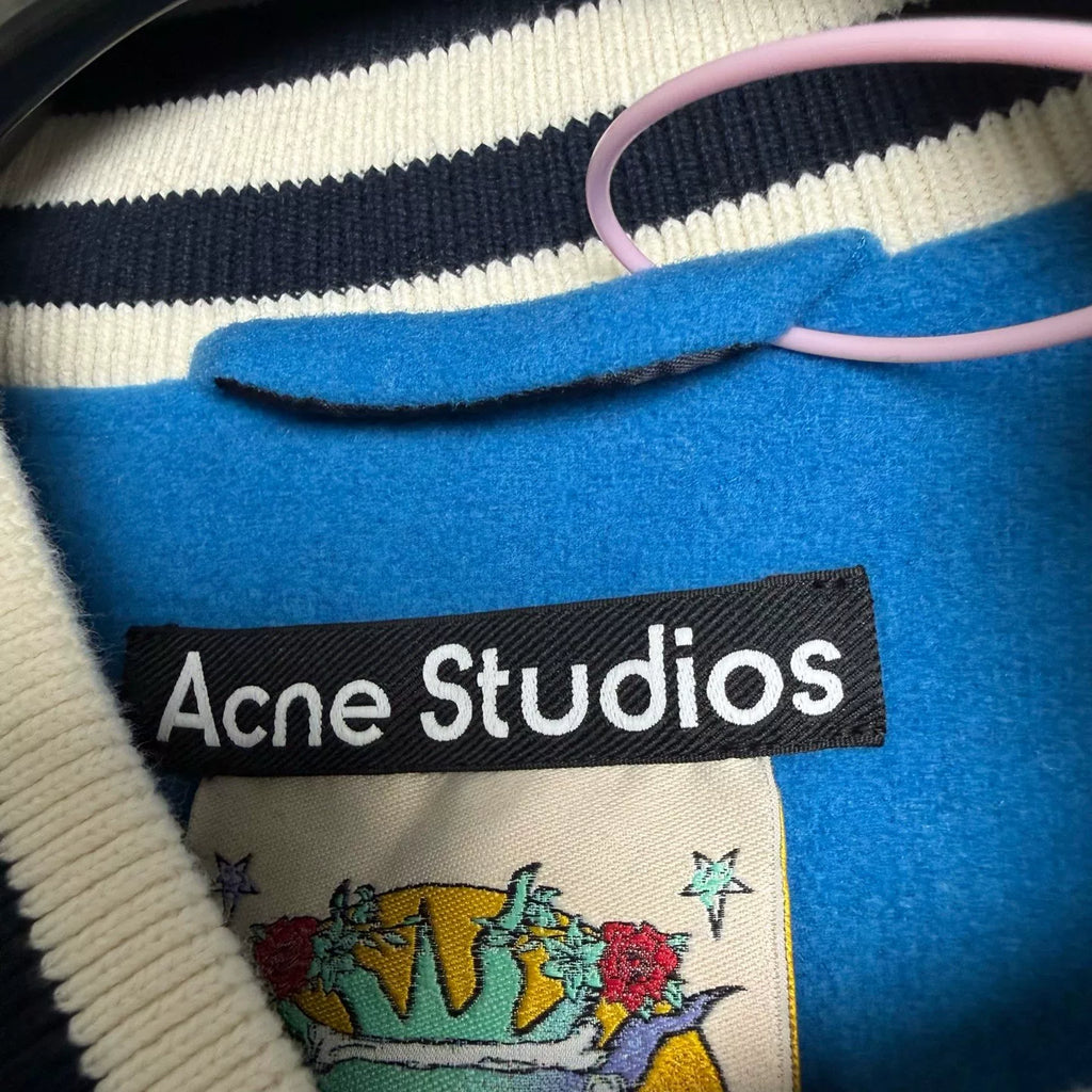 Acne Studios Blue Color-Block Varsity Jacket