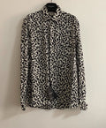 Saint Laurent 21FW Runway Silk Black White All-Over Print Shirt