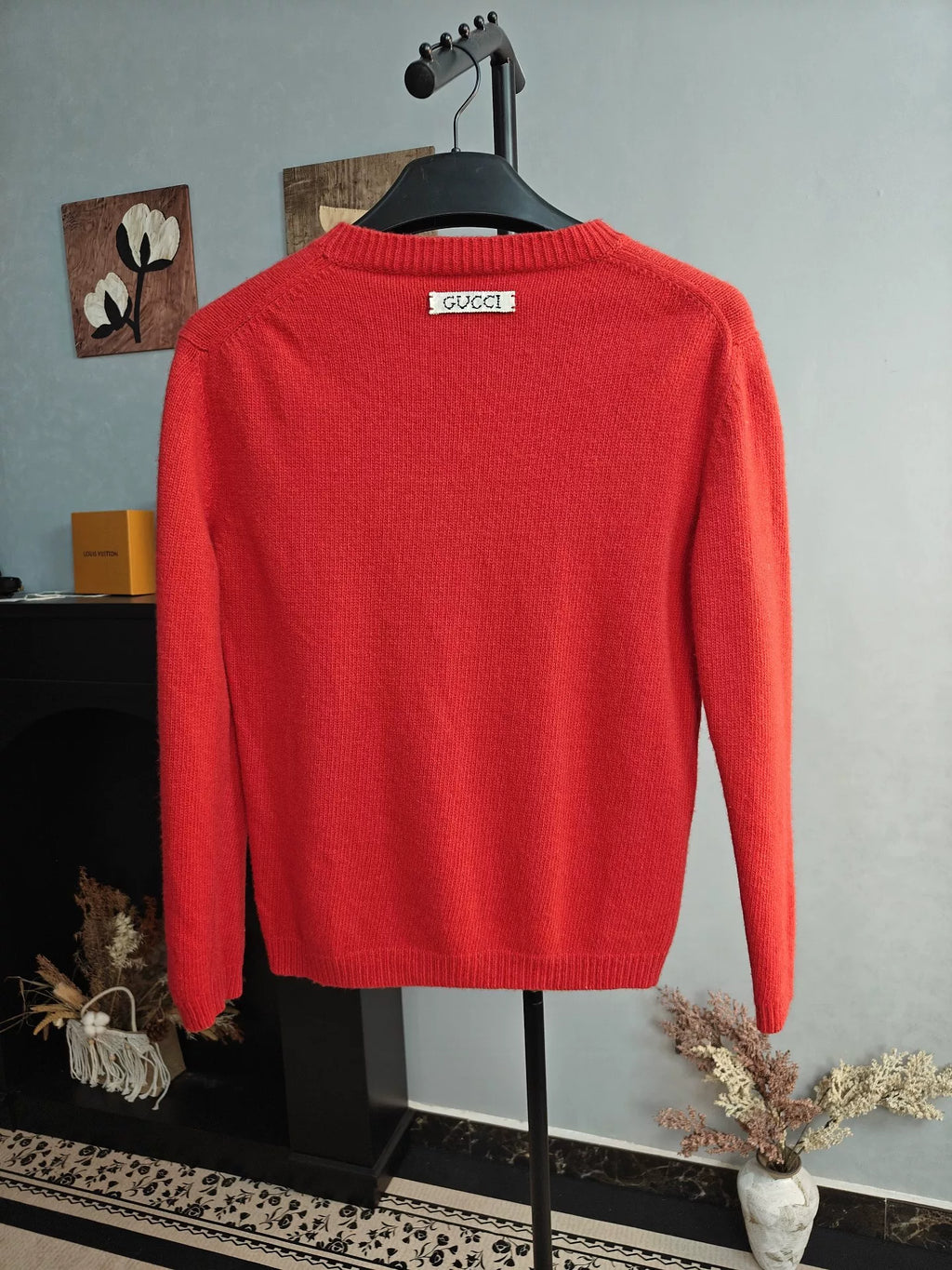 Gucci Red Doraemon Cartoon Print Sweater
