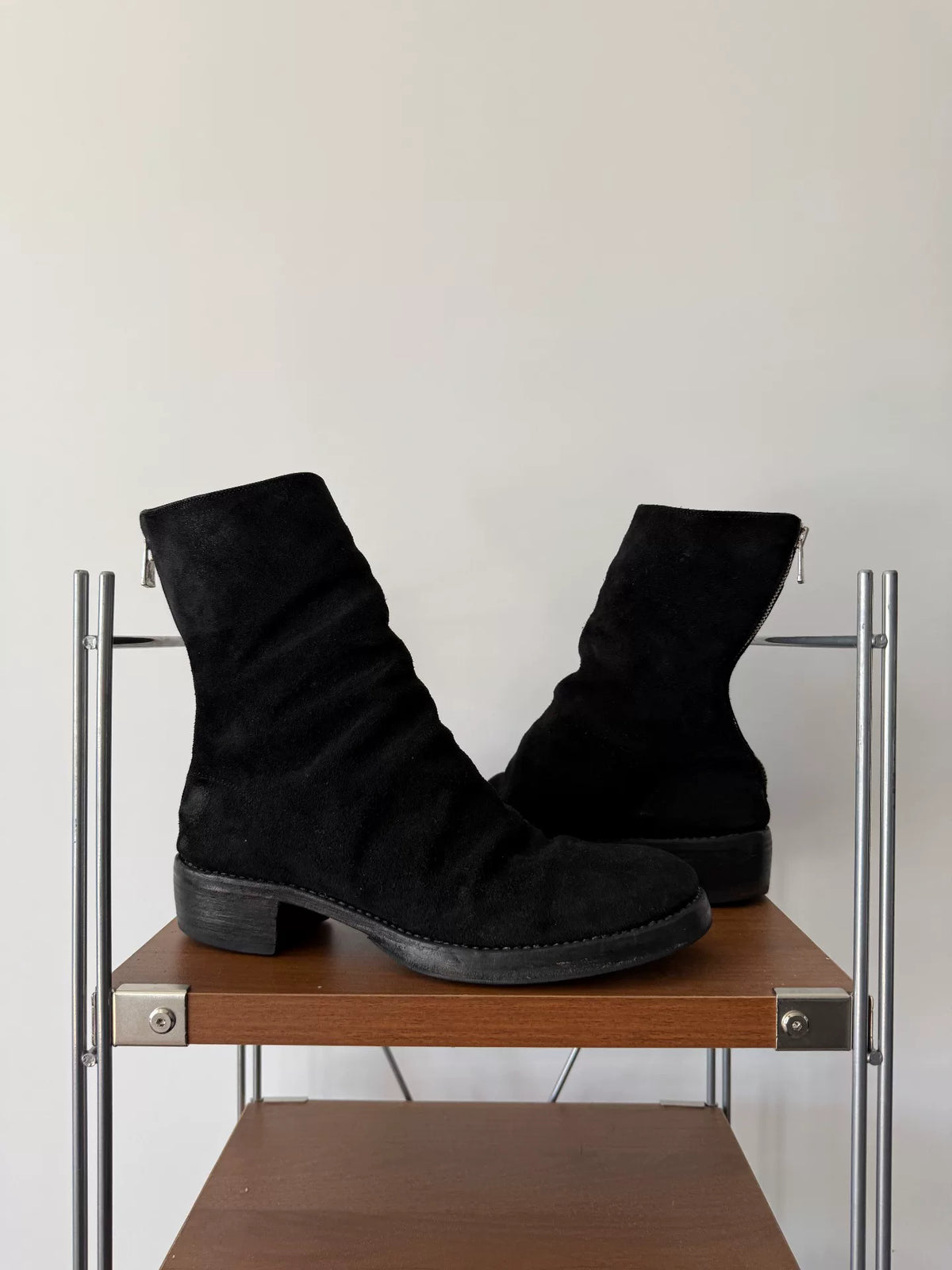 Guidi 788z Black Suede Horsehide Bottomed Large Size Men’s Boots