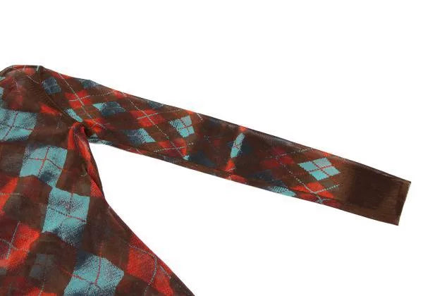 Jean Paul Gaultier Vintage Plaid Mesh Top
