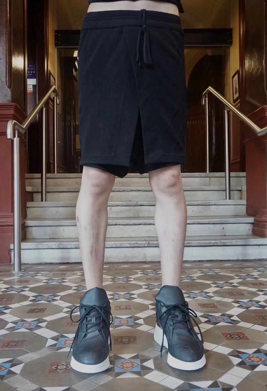 Julius AW17 Black Knives Wrap Cotton Shorts