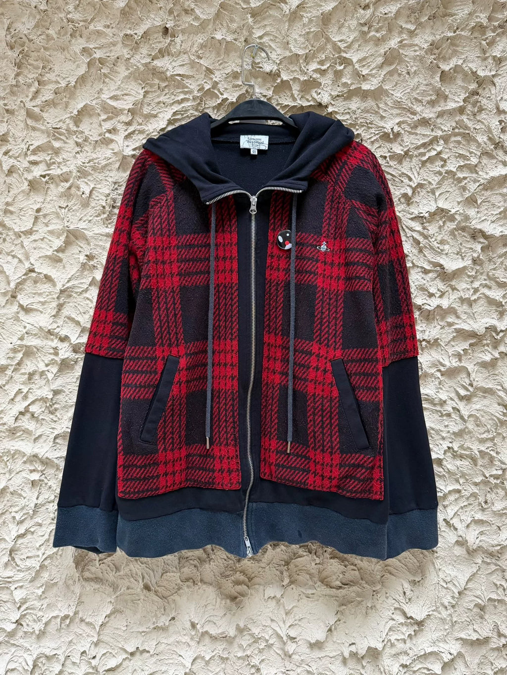 Vivienne Westwood Hoodie Plaid Hooded Zip Embroidered Jacket