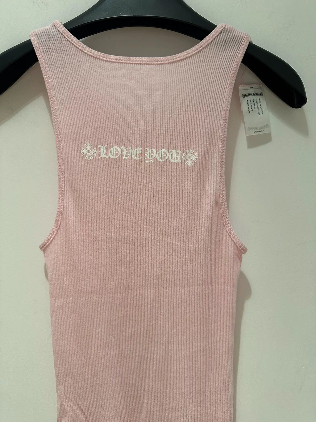 Chrome Hearts pink Sanskrit Valentine's Day limited edition tank top