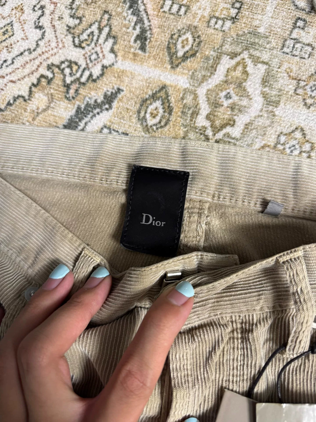 Dior Homme 05 Corduroy Distressed Denim Jeans