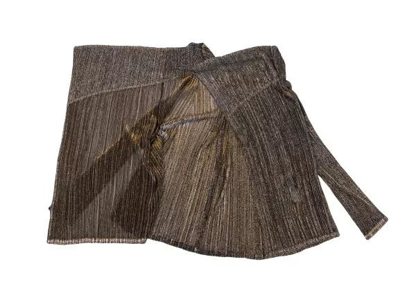 Issey Miyake Vintage Gold Shiny Pleated Top