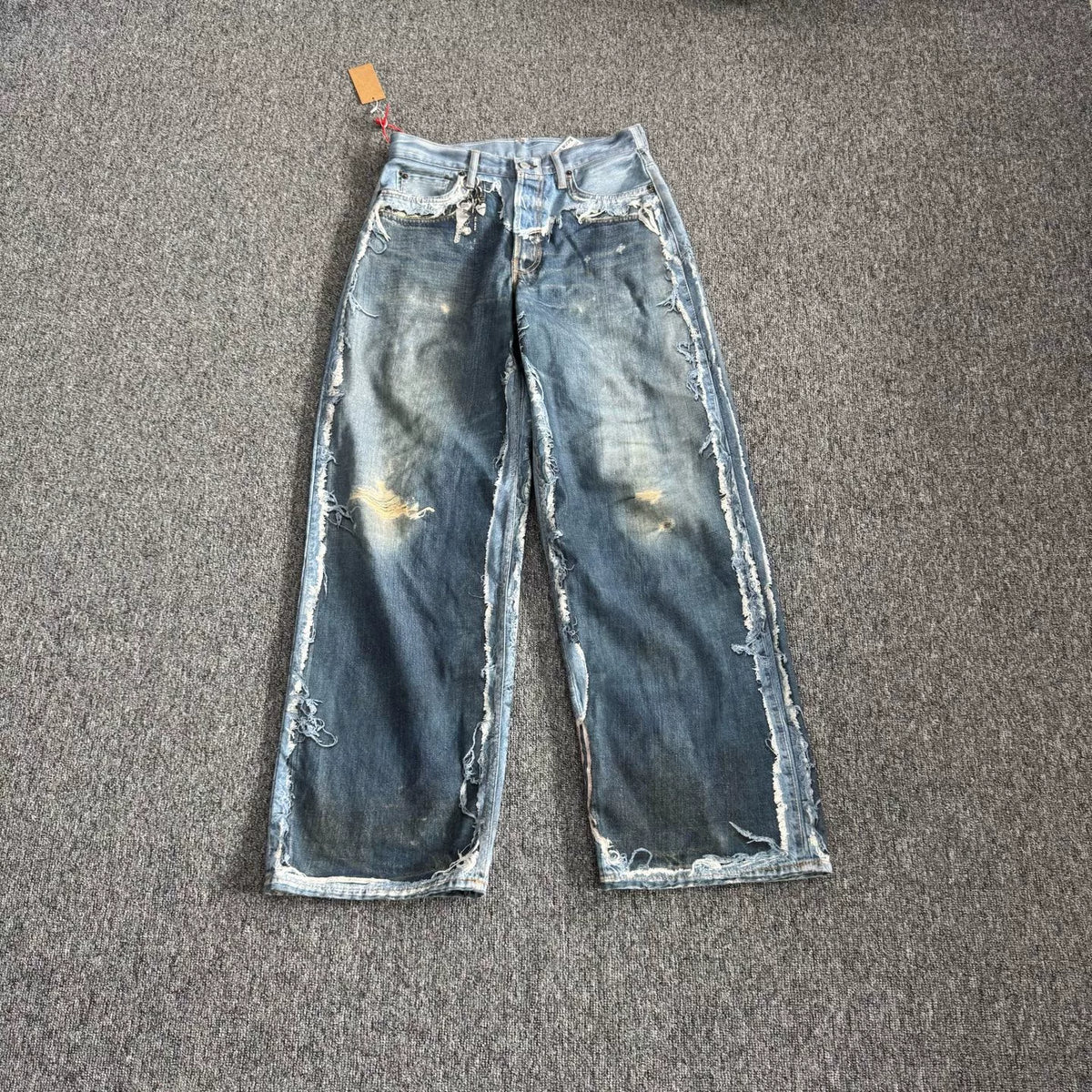 Acne Studios SS26 Optical Illusion Print Dyed Denim Trousers