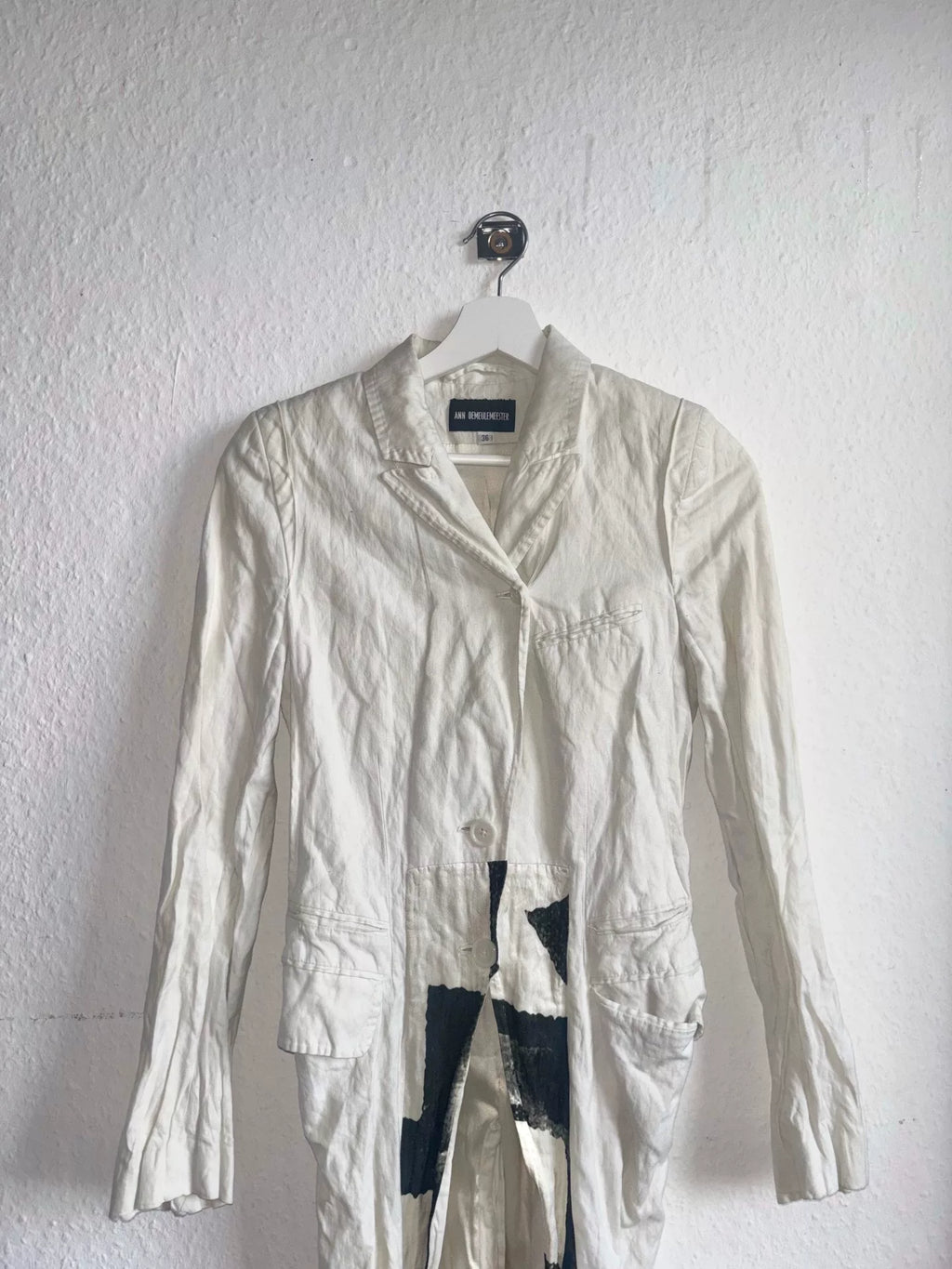 Ann Demeulemeester 11SS White Runway Silk Cotton Tailcoat