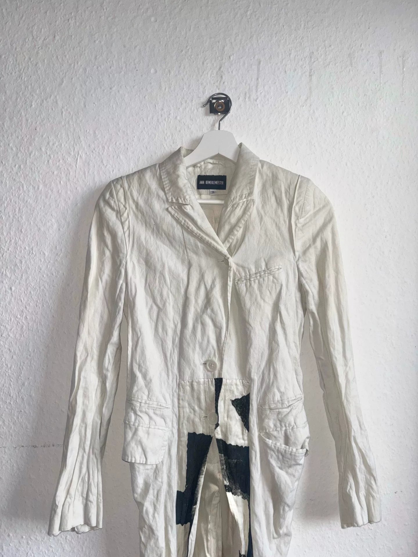 Ann Demeulemeester 11SS White Runway Silk Cotton Tailcoat