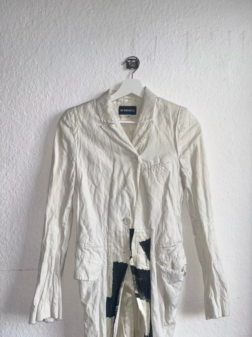 Ann Demeulemeester 11SS White Runway Silk Cotton Tailcoat