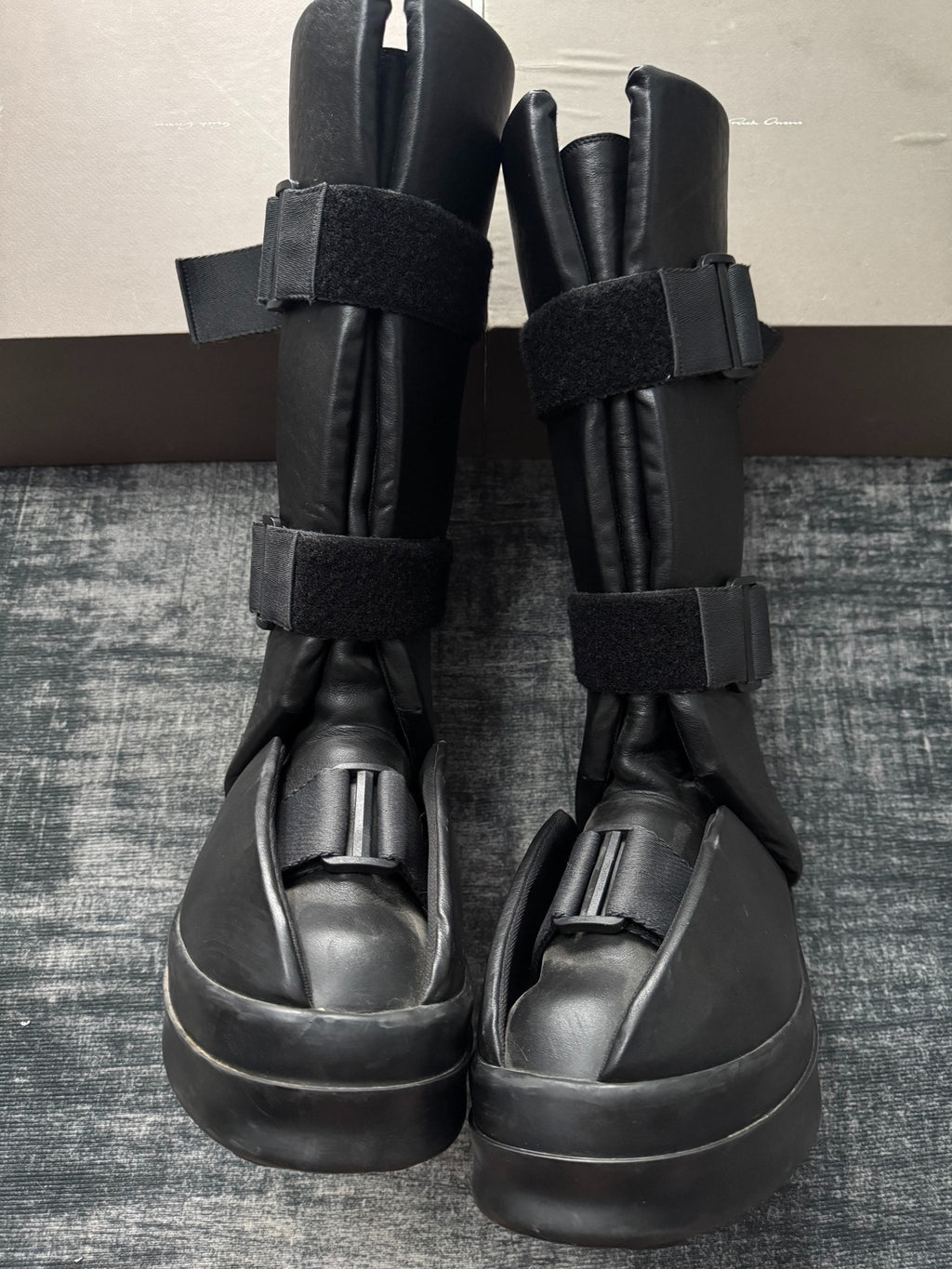 Rick Owens 23FW Runway Splint Panel Platform Boots