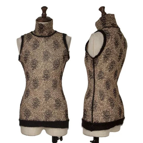 Jean Paul Gaultier Vintage Dark Floral Mesh Top
