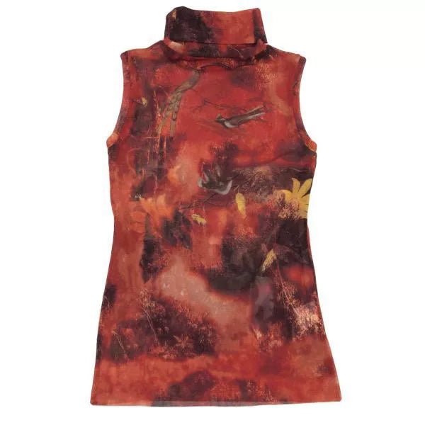 Jean Paul Gaultier Vintage Red Floral Mesh Top