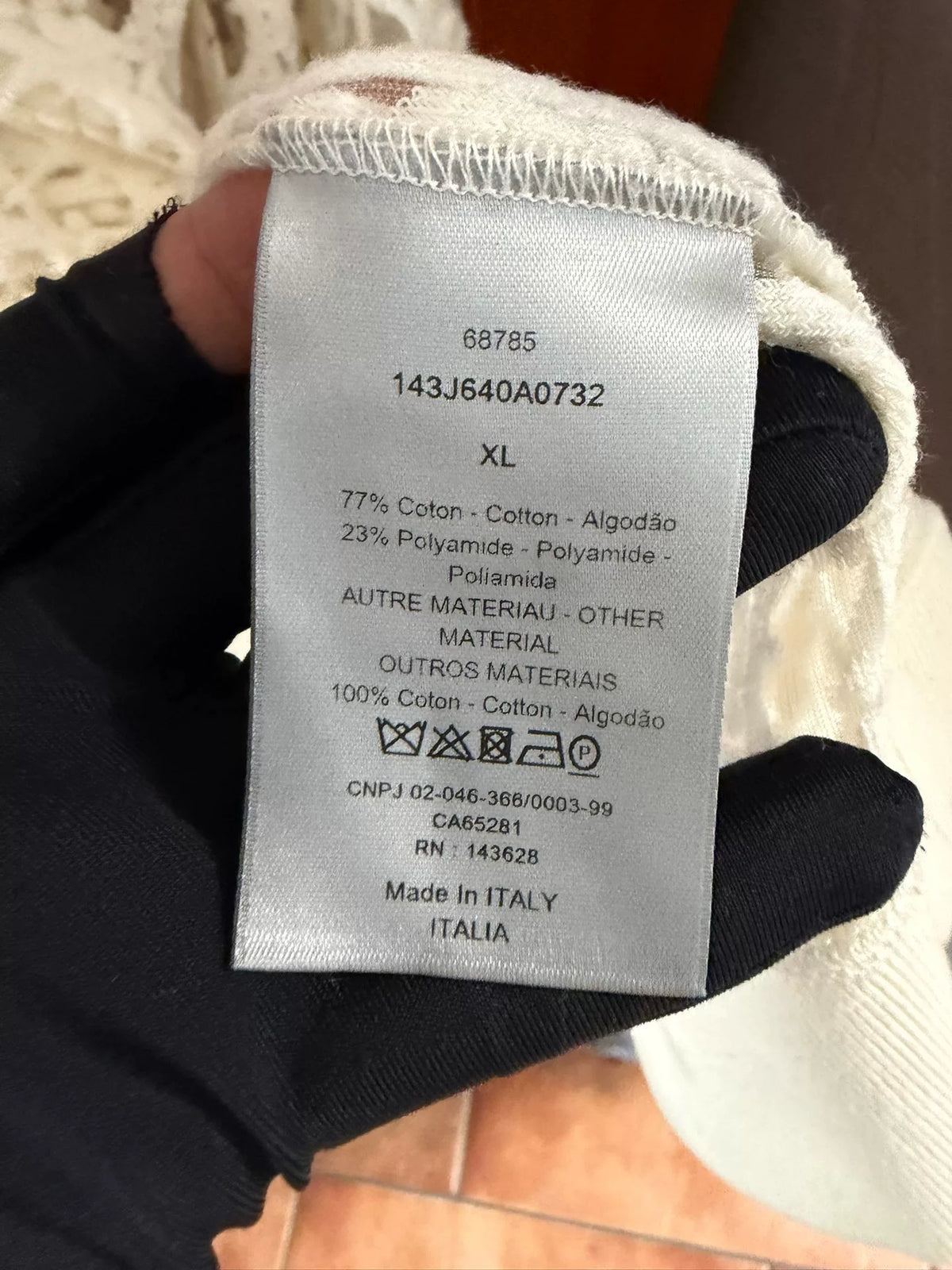 Dior Hollow-Out Logo Turtleneck T-Shirt
