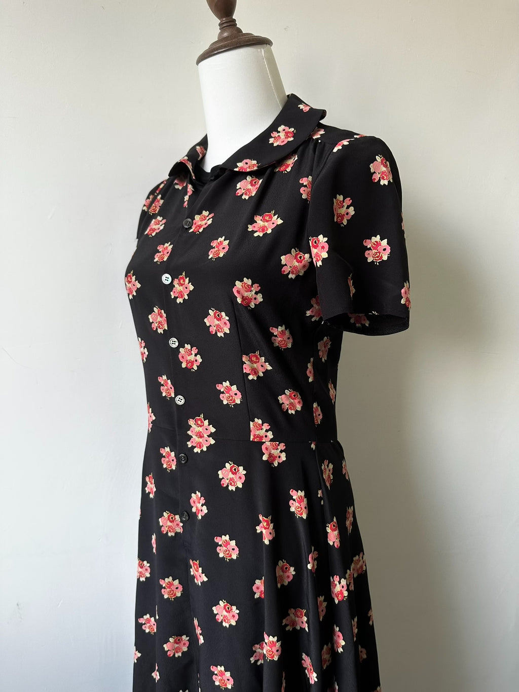 Runway Floral Asymmetric Drape Dress