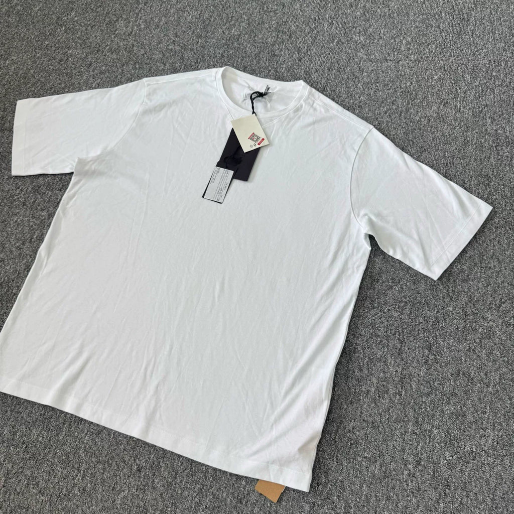 Prada white triangle logo short-sleeve T-shirt