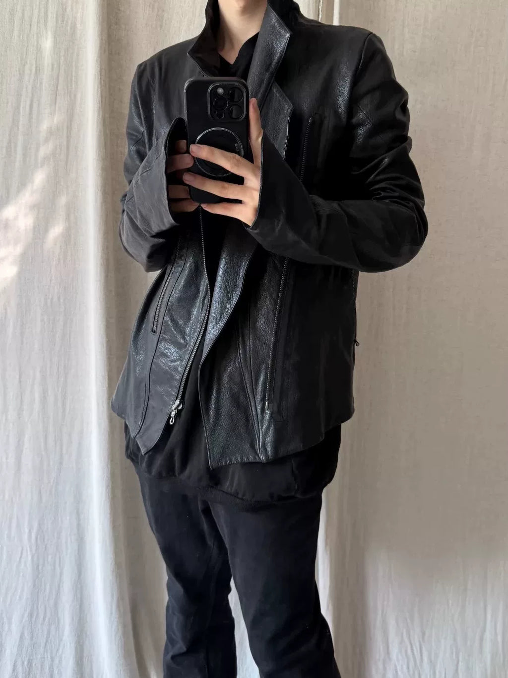 Julius FW14 Multi-Zip Deconstructed Goat Skin Jacket
