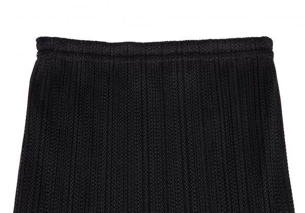 Issey Miyake Vintage Black Double-Layer Mesh Pleated Skirt