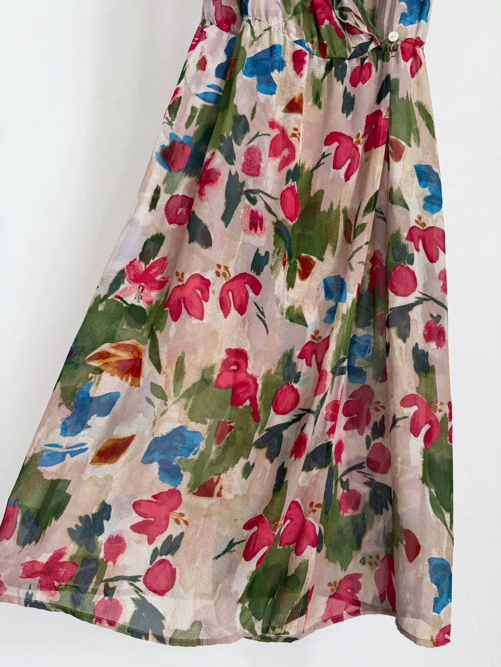 Dries van Noten Watercolor Floral Silk Dress