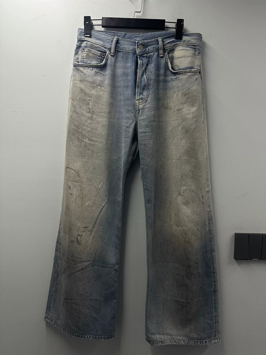 Acne Studios 2021m Blue Paint-Splatter Jeans