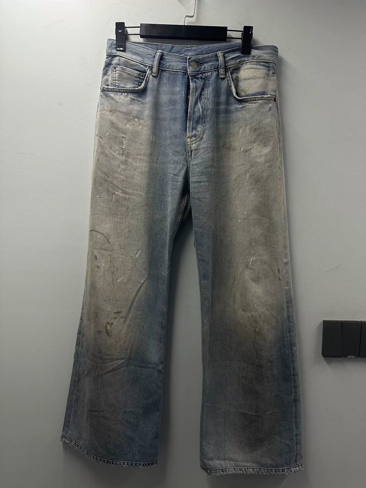 Acne Studios 2021m Blue Paint-Splatter Jeans