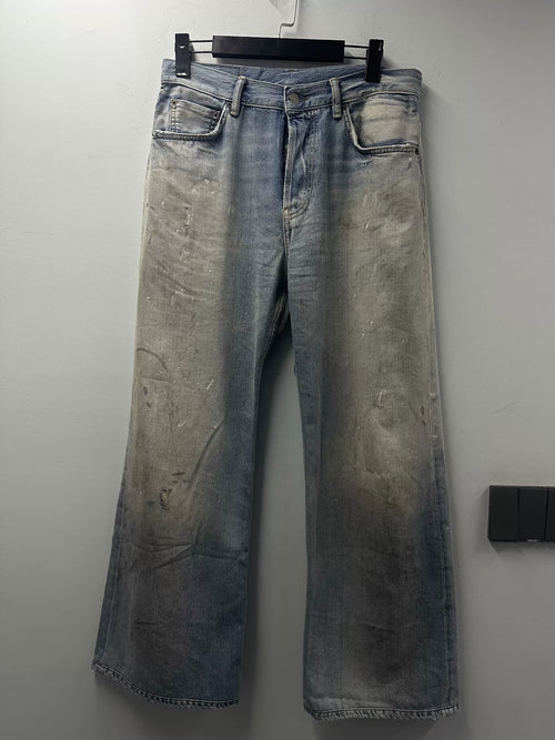 Acne Studios 2021m Blue Paint-Splatter Jeans