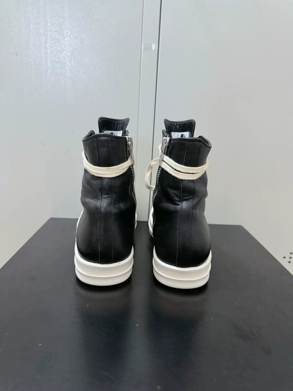 Rick Owens Black and White Tank Sole Large Converse Sneakers
