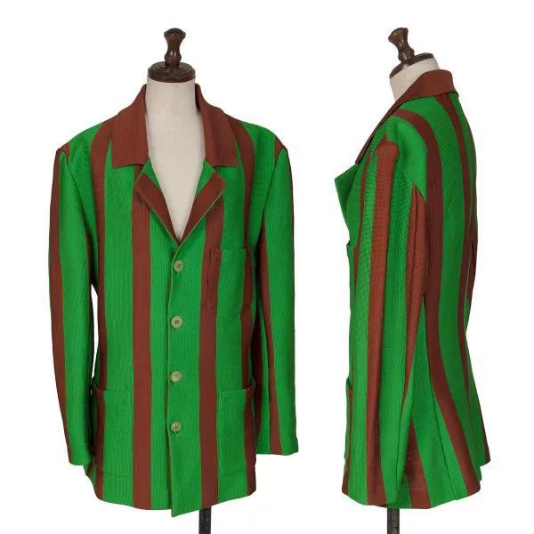 Issey Miyake Vintage Green Striped Top