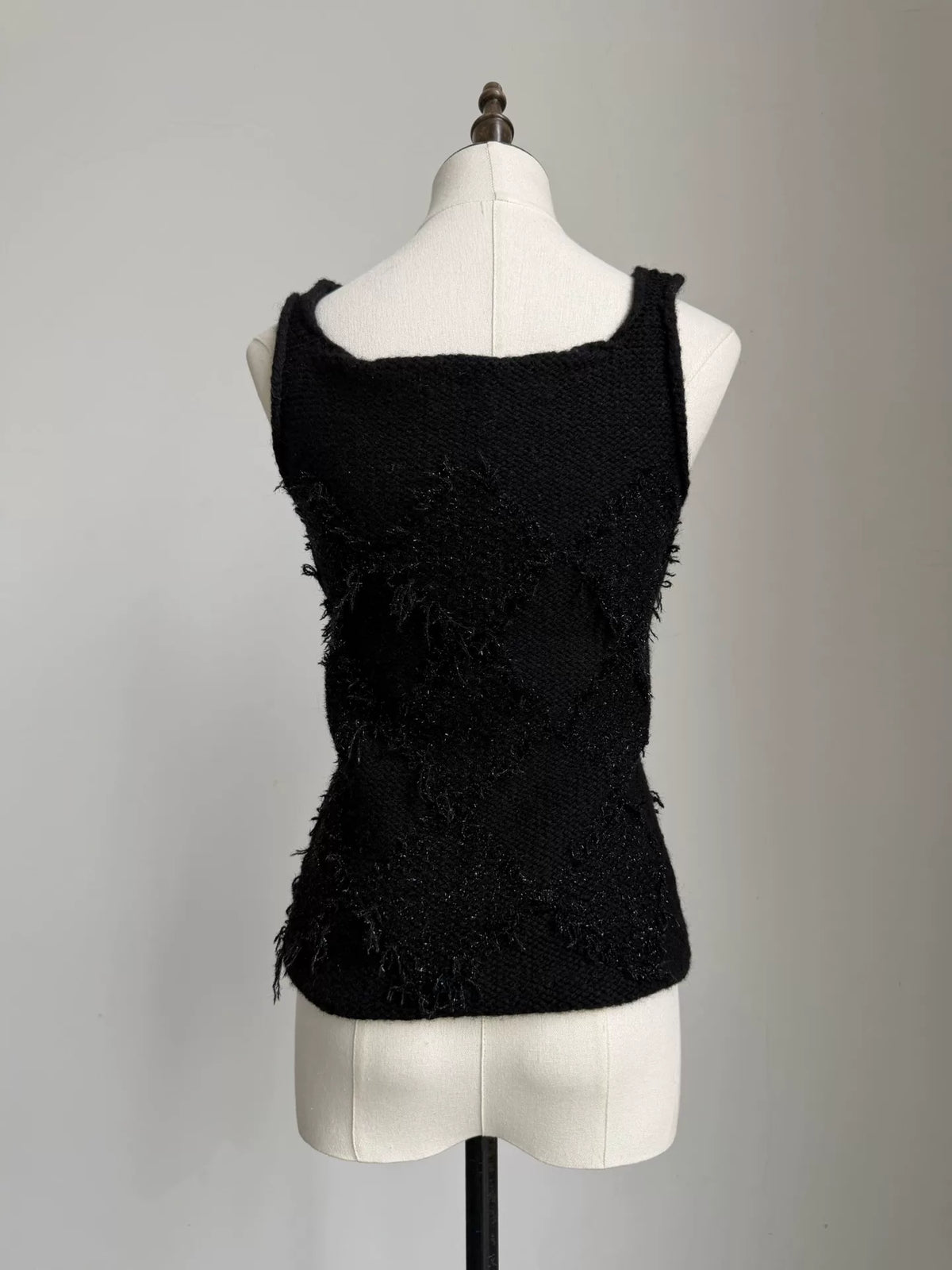 Dries Van Noten Fringe Diamond Knit Vest