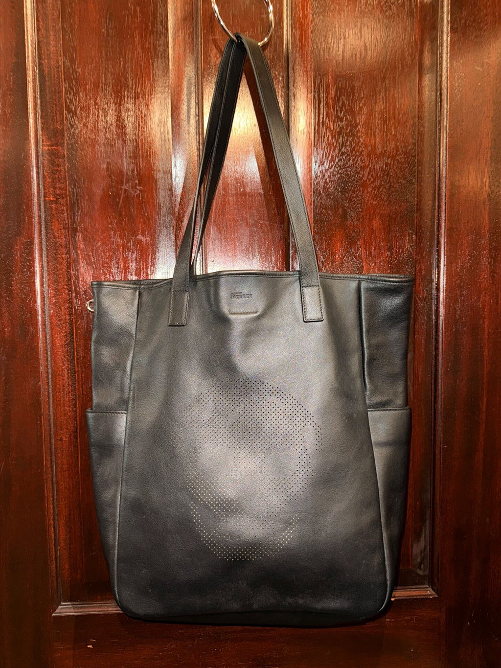 Alexander McQueen FW15 AMQ Black Cut-Out Skull Calfskin Tote Bag